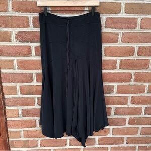 Black flowy, stretchy high/low drawstring waist skirt size small